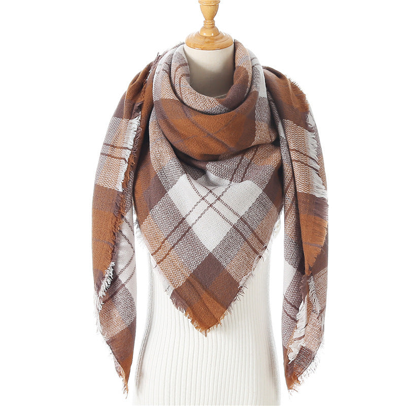 Autumn Plaid Cashmere Wrap