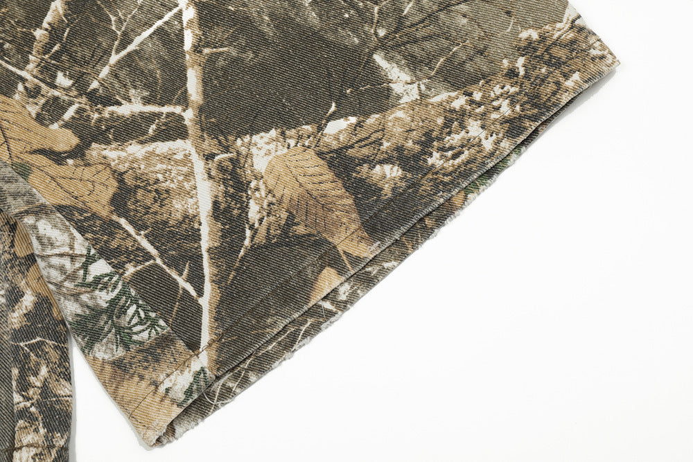 Leaves Camouflage Workwear Shorts Men