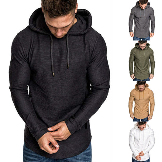 Men’s Athletic Hoodie T-Shirt – Slim Long Sleeve Workout Top