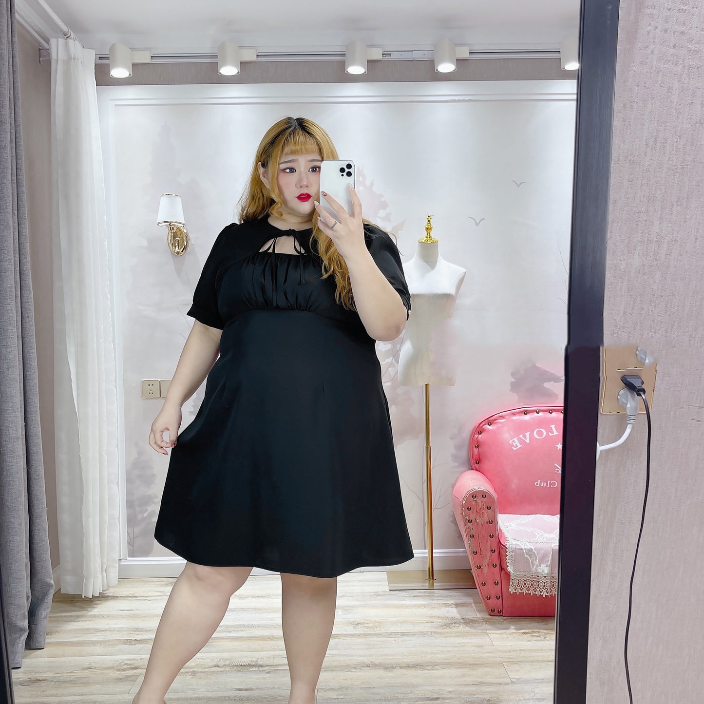 Lace Whisper Waist Dress