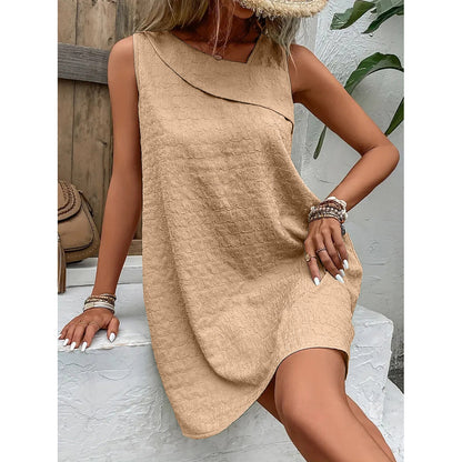 Elegant Asymmetry Sleeveless Dress