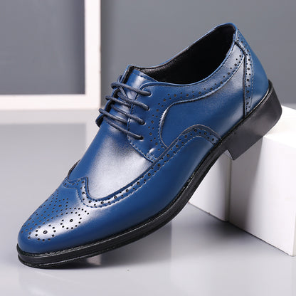 Urban Carved Leather Block Slip-Ons for Men