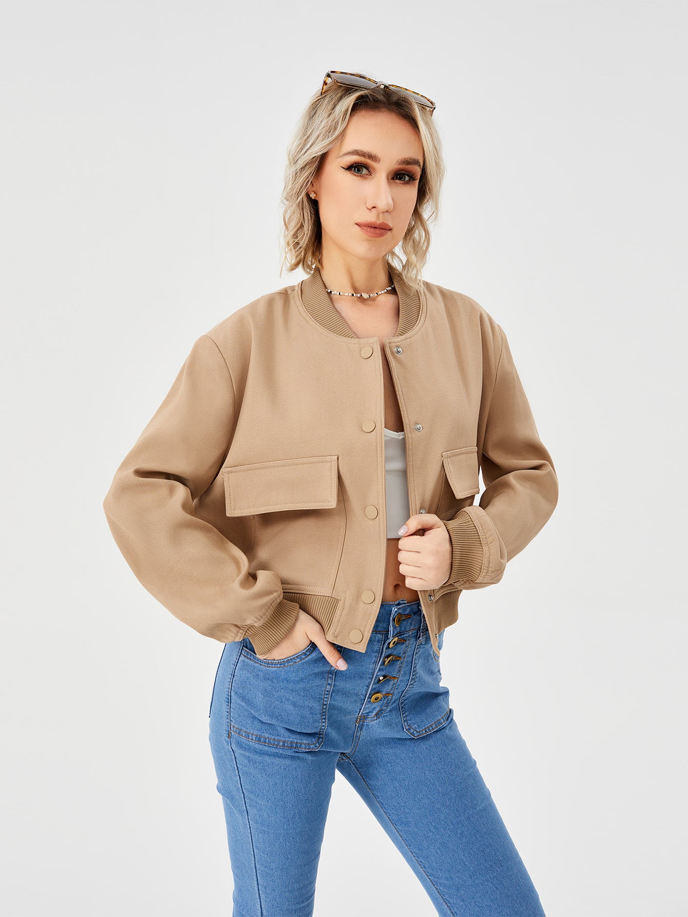 Urban Rebel Cropped Bomber Jacket