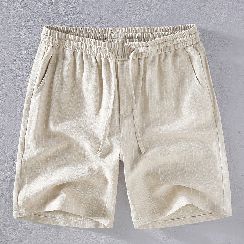 Tropical Stripe Linen Shorts