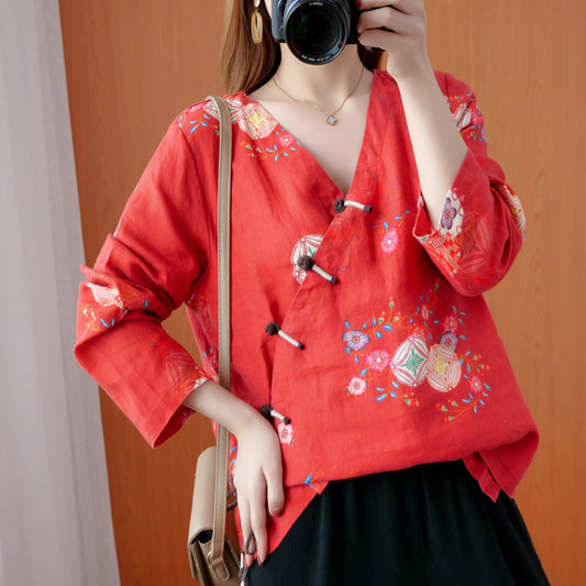 Silk Blossom Retro Shirt