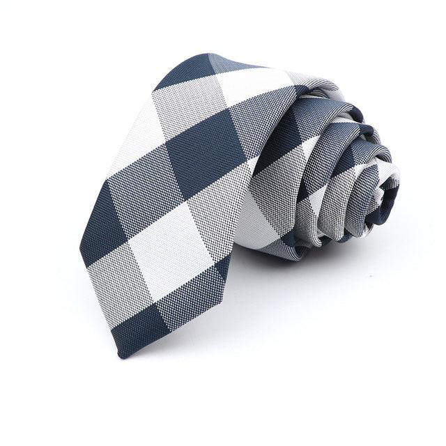 Modern Plaid Skinny Tie for Men