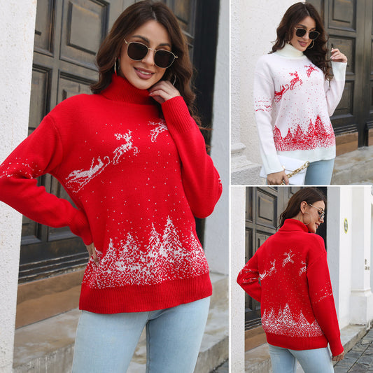 Christmas Turtleneck Sweater For Women