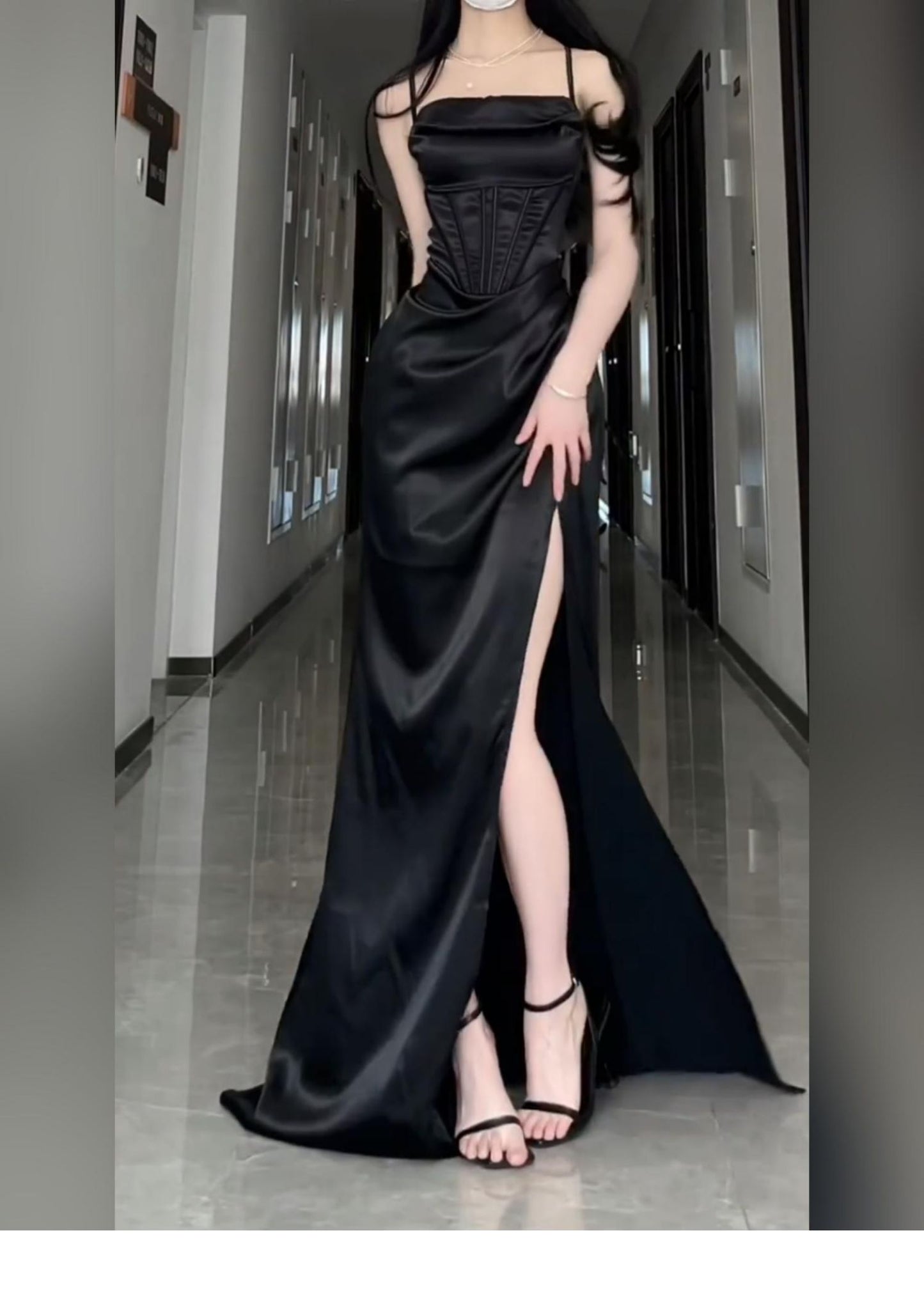 Midnight Elegance Plus Size Slit Dress