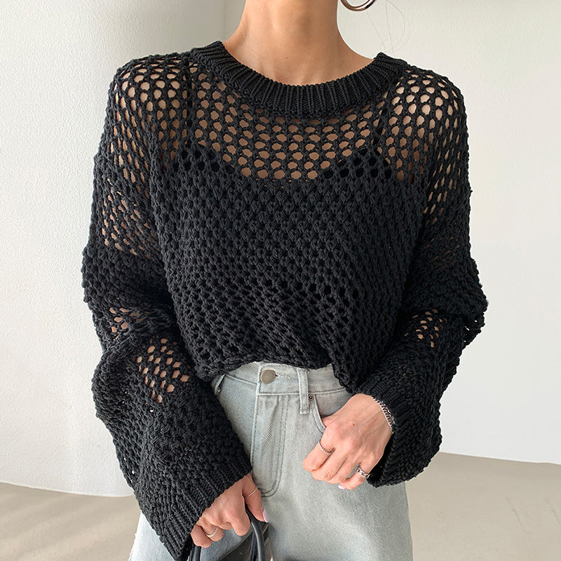 Retro Grace Hollow-Out Knitwear