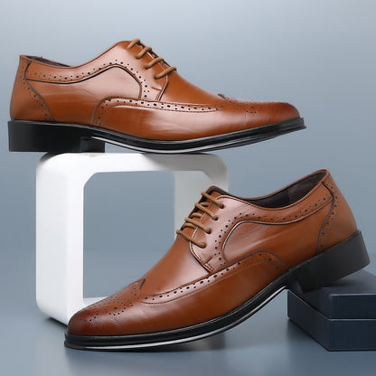 Urban Carved Leather Block Slip-Ons for Men