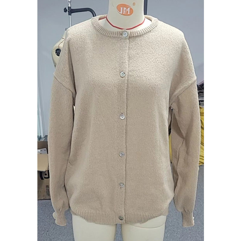 Elegant Comfort Lantern Sleeve Cardigan