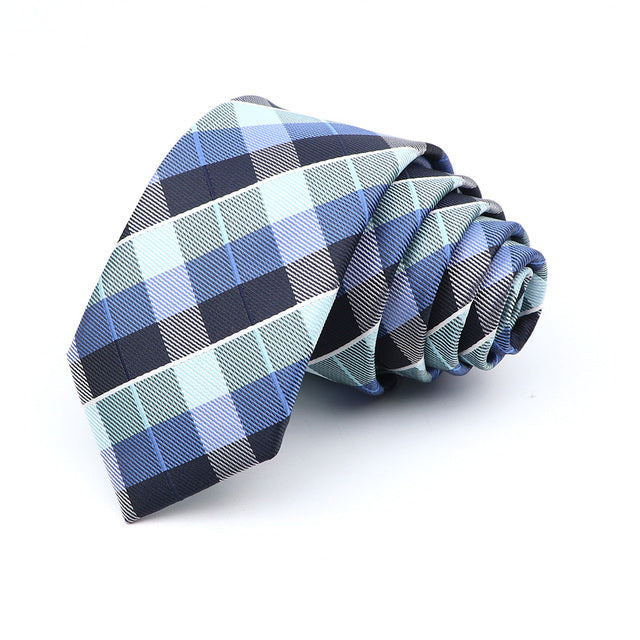 Modern Plaid Skinny Tie for Men