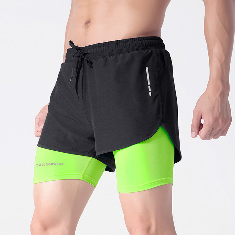 Men’s Double-Layer Training Shorts – Quick-Dry Activewear