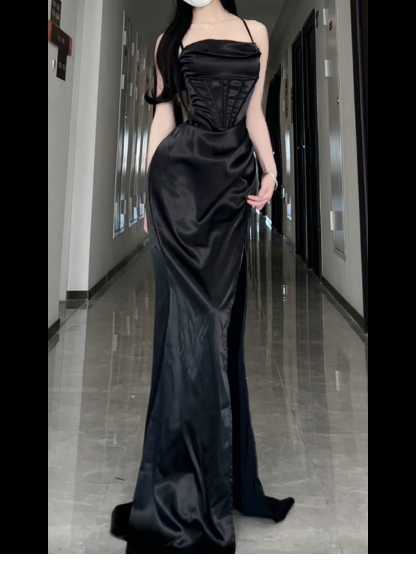 Midnight Elegance Plus Size Slit Dress