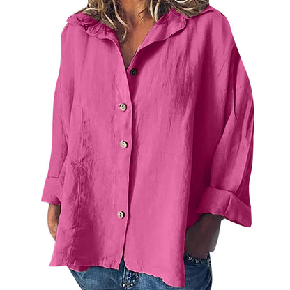 Retro Grace Button-Up Shirt – Plus Size