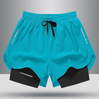 Men’s Double-Layer Training Shorts – Quick-Dry Activewear