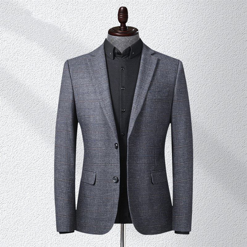 No-Iron Classic Plaid Blazer