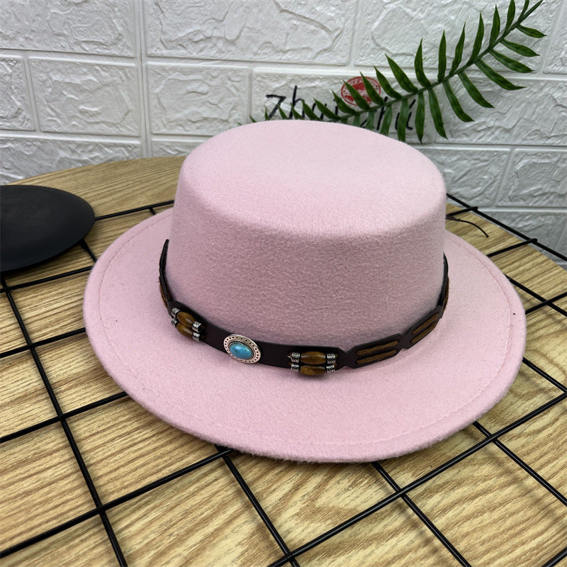 Vintage Luxe Flat Crown Hat