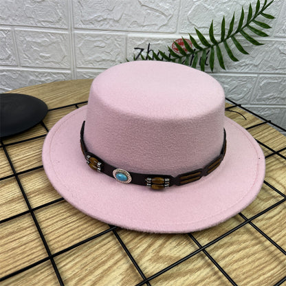 Vintage Luxe Flat Crown Hat