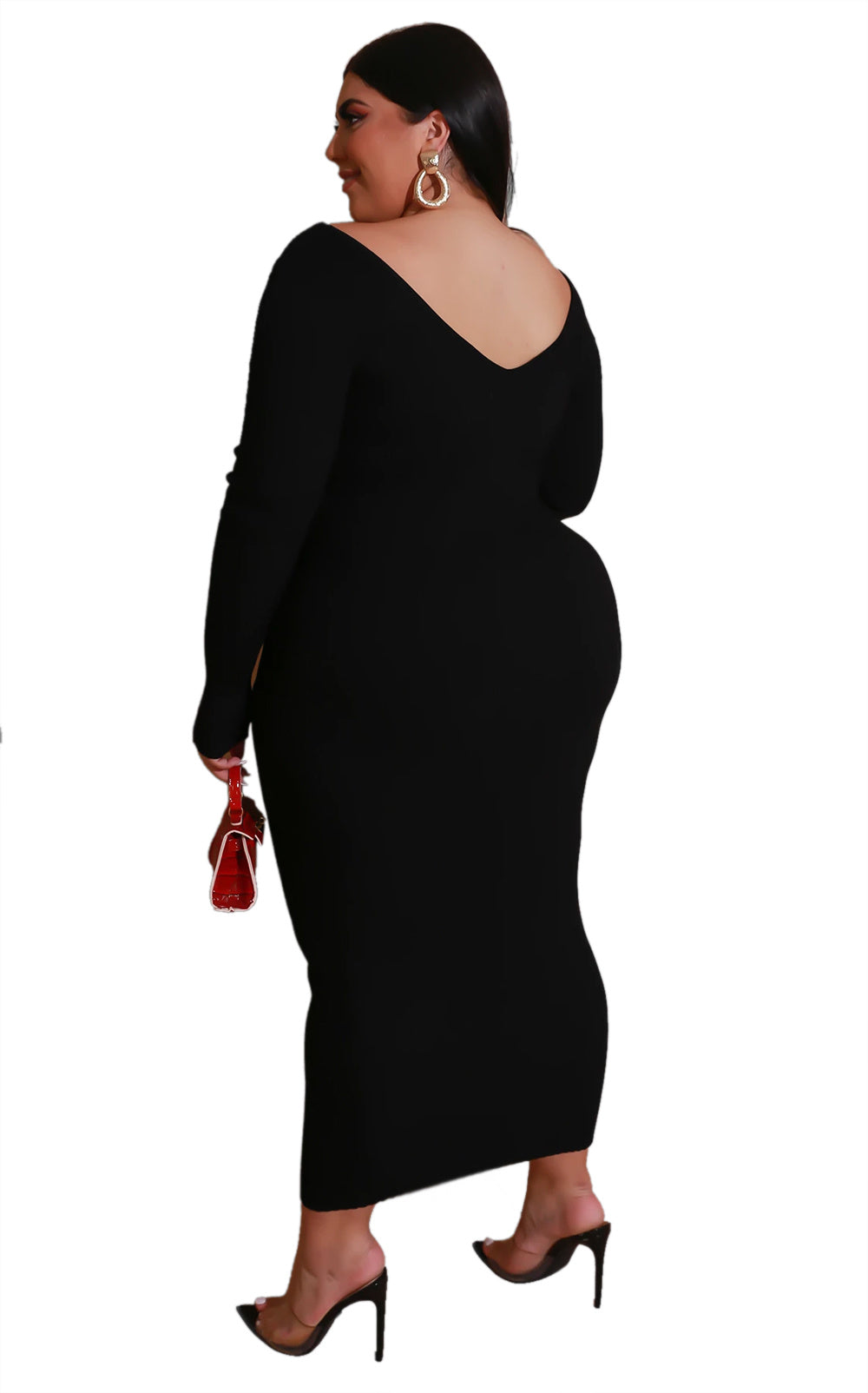 Luxe Flow Plus V-Neck Dress