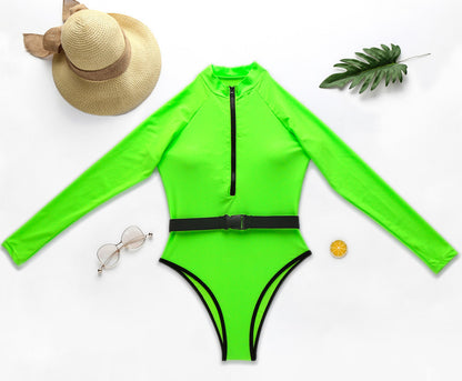 Radiant Splash: Fluorescent Beachwear
