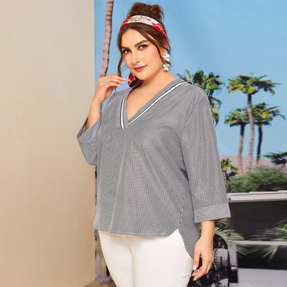 Stripes & Style Plus Size Tee