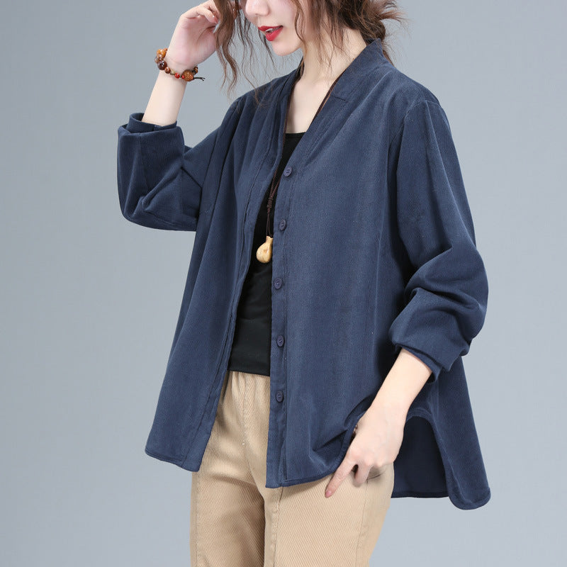 Cozy Chic Corduroy Shirt – Plus Size Comfort