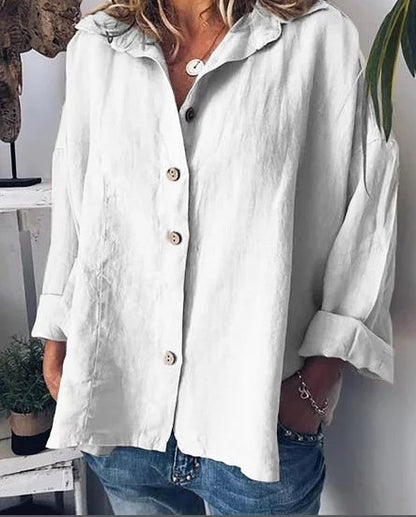 Retro Grace Button-Up Shirt – Plus Size