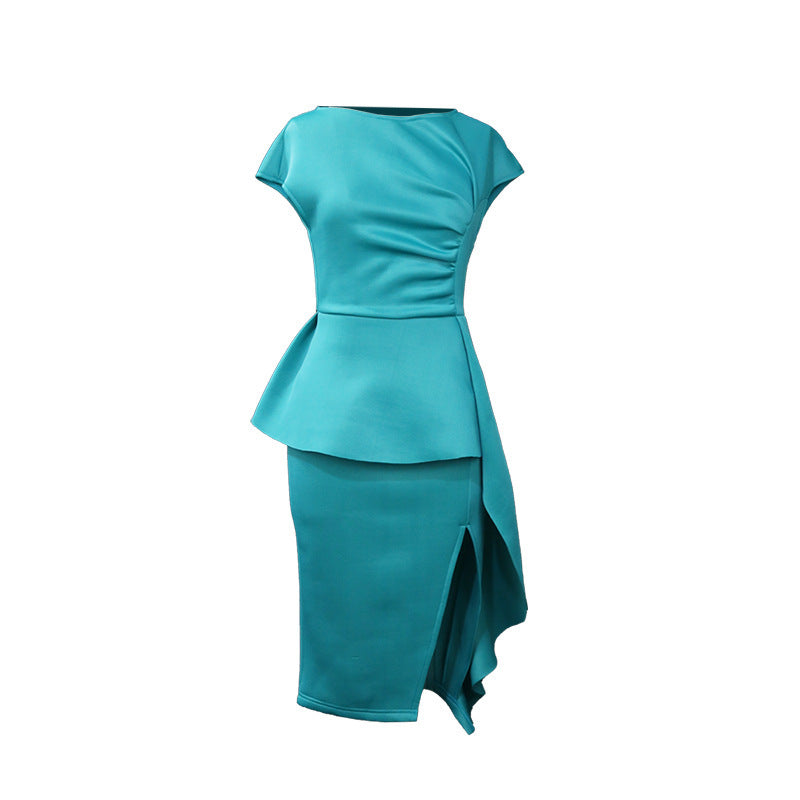 Graceful Curve Ruffle Maxi Dress - Plus Size, Irregular Cut