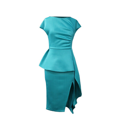 Graceful Curve Ruffle Maxi Dress - Plus Size, Irregular Cut