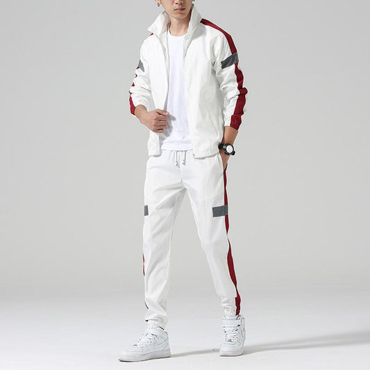 Men’s Athletic Tracksuit – Stand Collar Jacket & Leggings Set