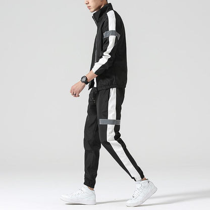 Men’s Athletic Tracksuit – Stand Collar Jacket & Leggings Set