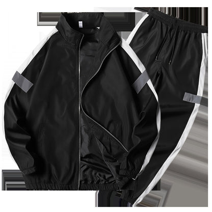 Men’s Athletic Tracksuit – Stand Collar Jacket & Leggings Set