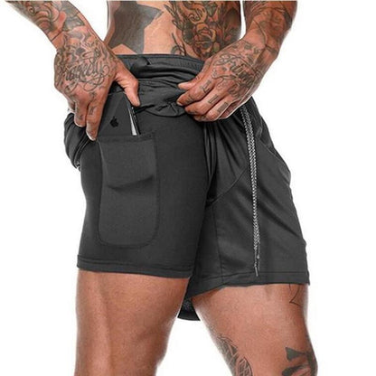 Hydro Run Double-Layer Jogger Shorts – Quick-Dry Activewear for Men