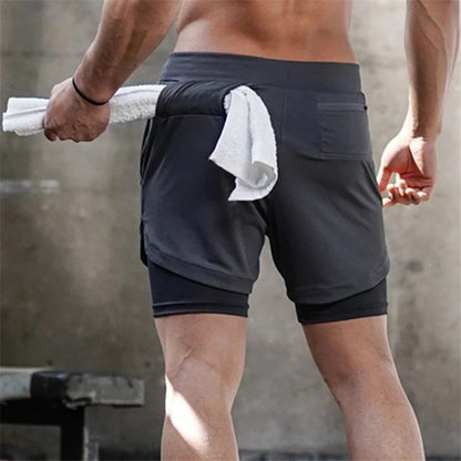 Hydro Run Double-Layer Jogger Shorts – Quick-Dry Activewear for Men