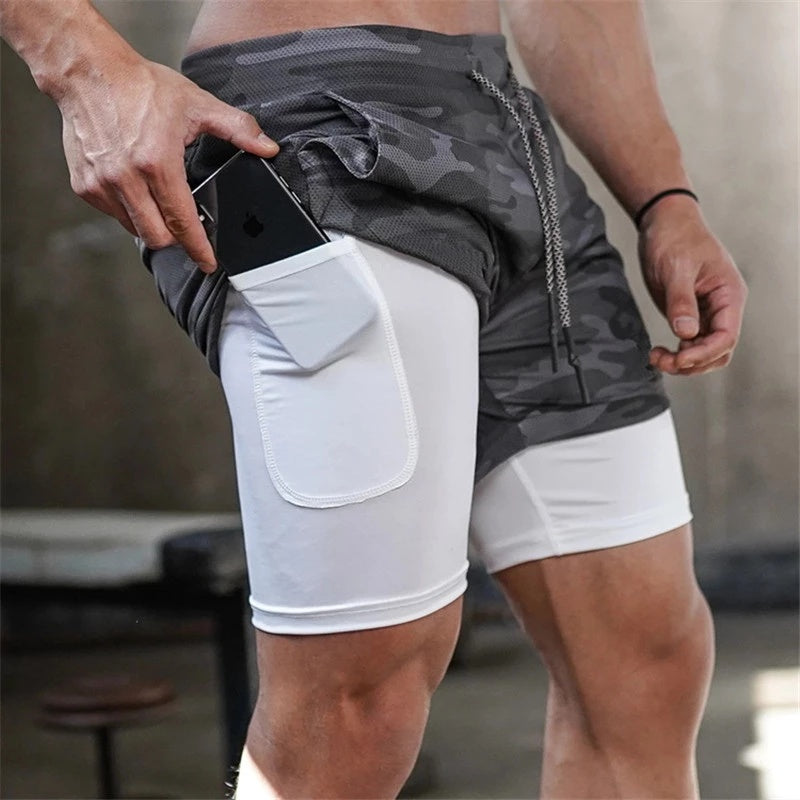 Hydro Run Double-Layer Jogger Shorts – Quick-Dry Activewear for Men
