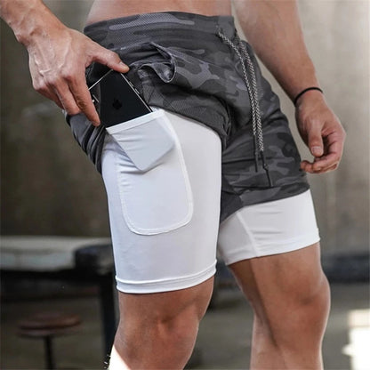 Hydro Run Double-Layer Jogger Shorts – Quick-Dry Activewear for Men