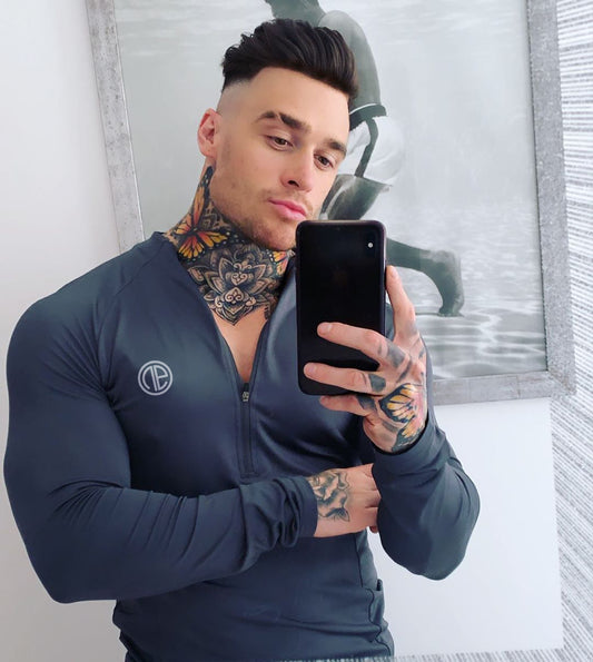 Velocity Zip Men’s Long Sleeve Gym Shirt – Performance Activewear