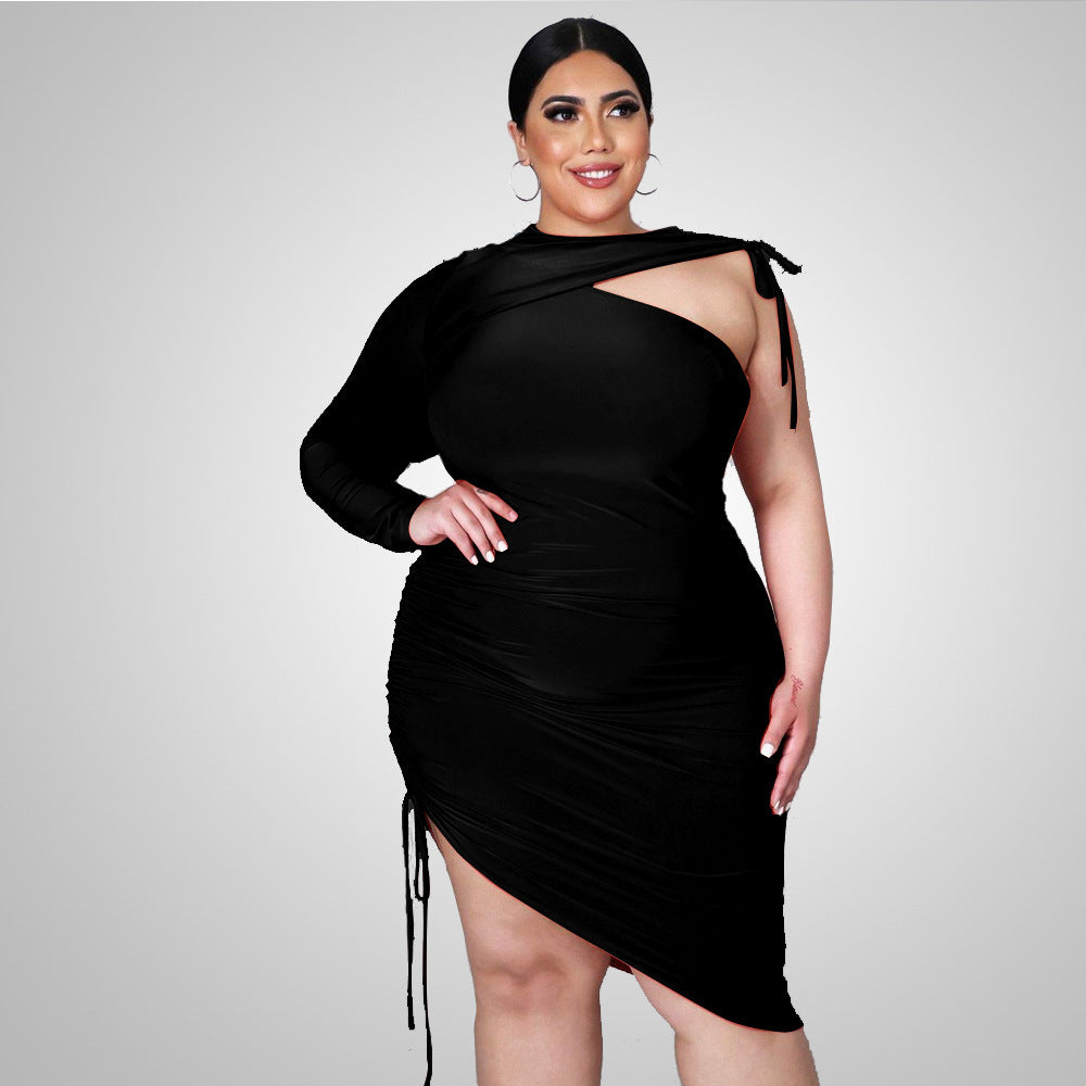 Velvet Drape Oversized Dress