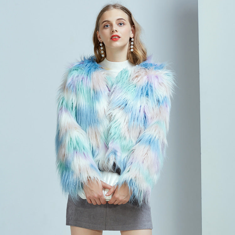Urban Luxe Gradient Faux Fur Jacket