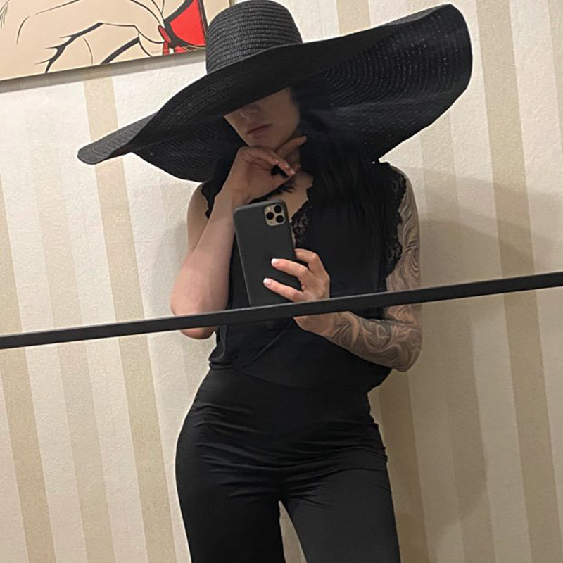 Oversized Summer UV Protection Straw Hat