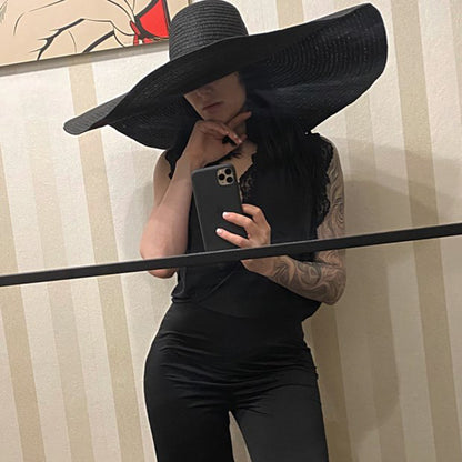 Oversized Summer UV Protection Straw Hat