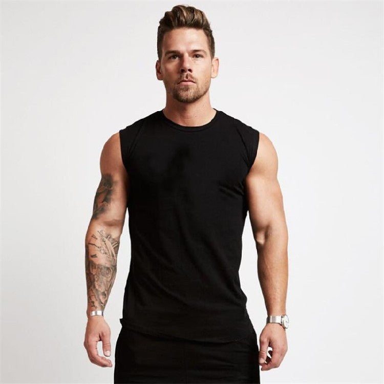 Men’s Cotton Gym Tank – Sleeveless Fitness Sportswear Vest