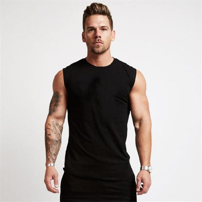 Men’s Cotton Gym Tank – Sleeveless Fitness Sportswear Vest