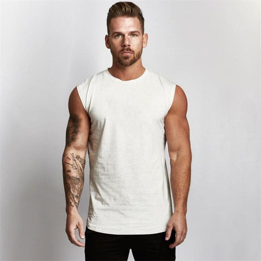 Men’s Cotton Gym Tank – Sleeveless Fitness Sportswear Vest
