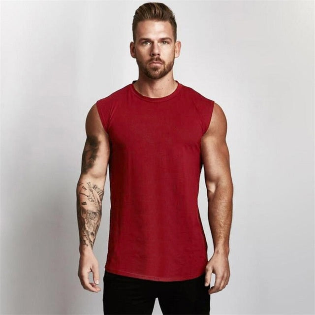 Men’s Cotton Gym Tank – Sleeveless Fitness Sportswear Vest