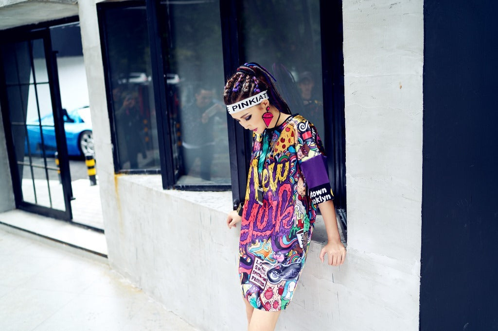 Graffiti Groove T-shirt Dress