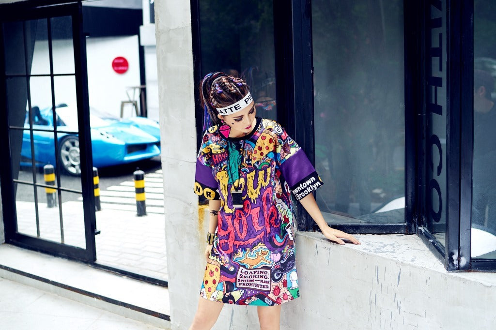 Graffiti Groove T-shirt Dress