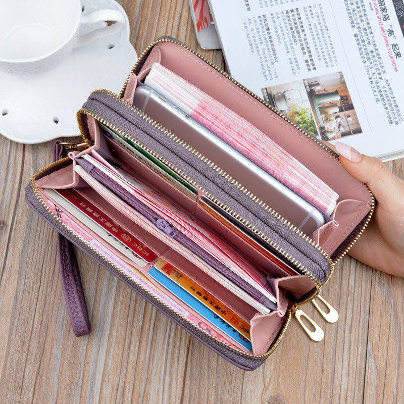 Ladies Long Large-capacity Double Zipper Wallet