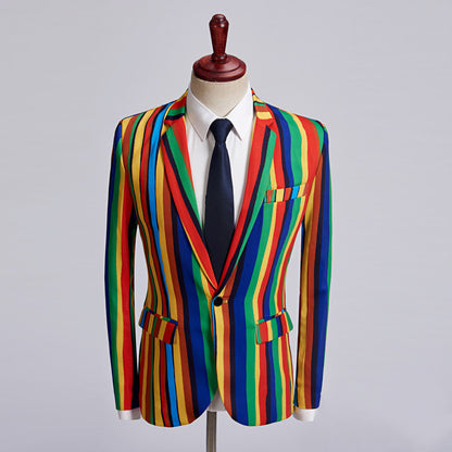 Euro Trend Casual Print Blazer